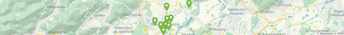 Kartenansicht für Apotheken-Notdienste in der Nähe von Lichtenwörth (Wiener Neustadt (Land), Niederösterreich)